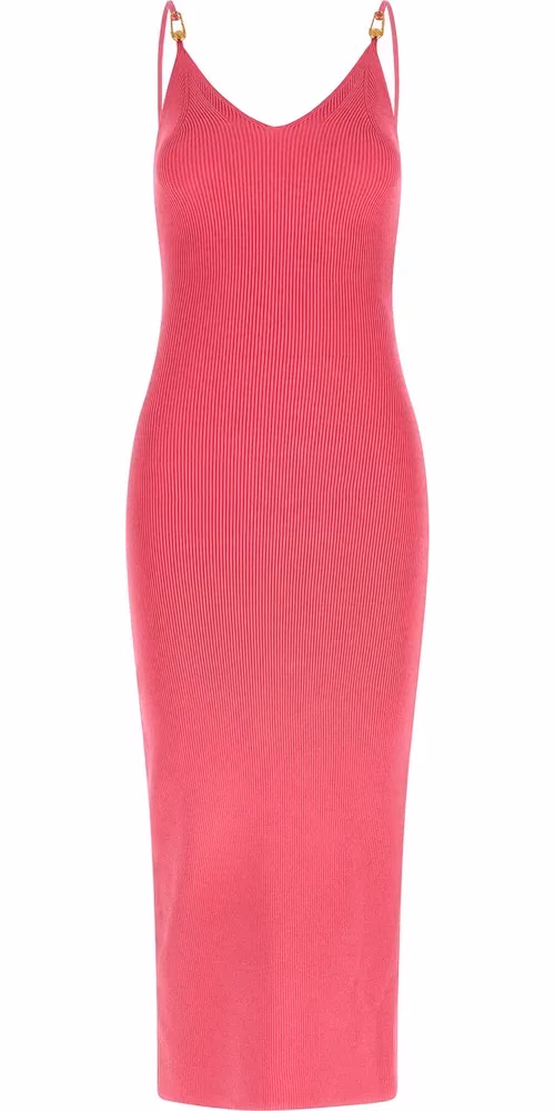 Versace Fuchsia Viscose Midi Dress