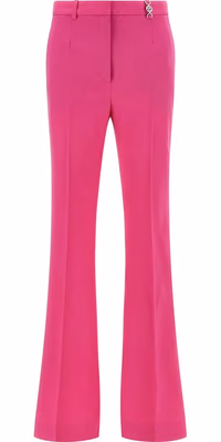 Fuchsia Virgin Wool Flared Pants