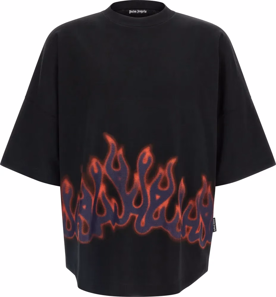 Palm Angels Black Cotton T-Shirt