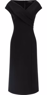 Black Viscose Midi Dress