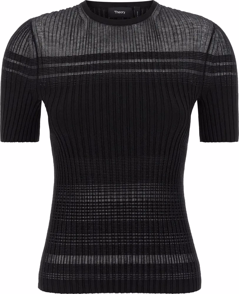 Theory Black Viscose T-Shirt