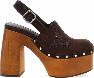 Brown Leather High Heel Pumps