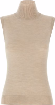 Beige Virgin Wool Cardigan