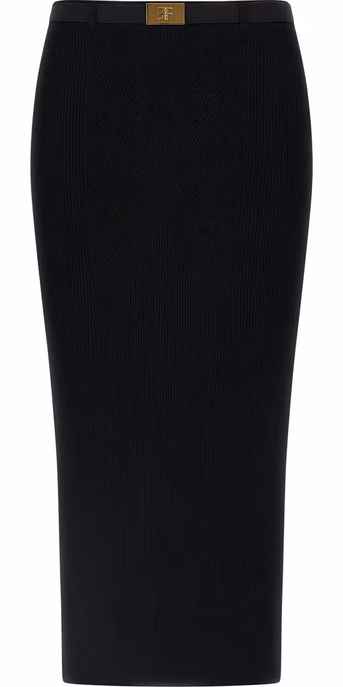 Elisabetta Franchi Black Viscose Midi Skirt