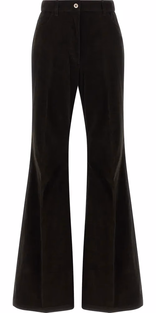 Ferragamo Brown Cotton Flared Pants