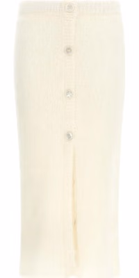 White Other Fibres Midi Skirt