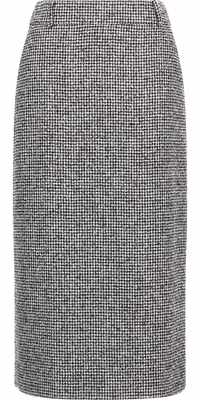 Bicolor Wool Midi Skirt
