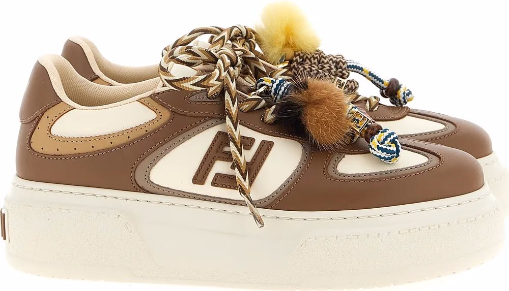 Fendi Multicolor Calfskin Platform Sneakers
