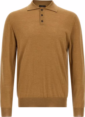 Beige Cashmere Polo Shirt
