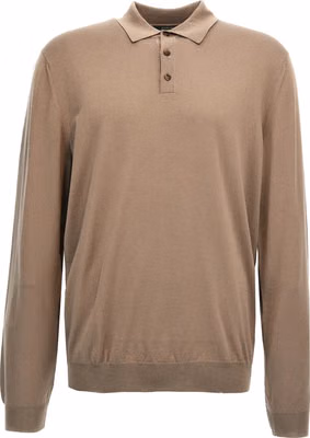 Beige Virgin Wool Polo Shirt