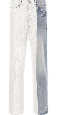 Blue Cotton Straight-Leg Jeans