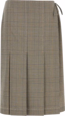 Gray Polyester Midi Skirt