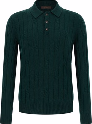 Bicolor Virgin Wool Polo Shirt