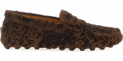 Brown Calfskin Slip-On Loafers