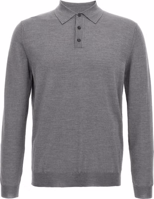 Gray Cashmere Polo Shirt