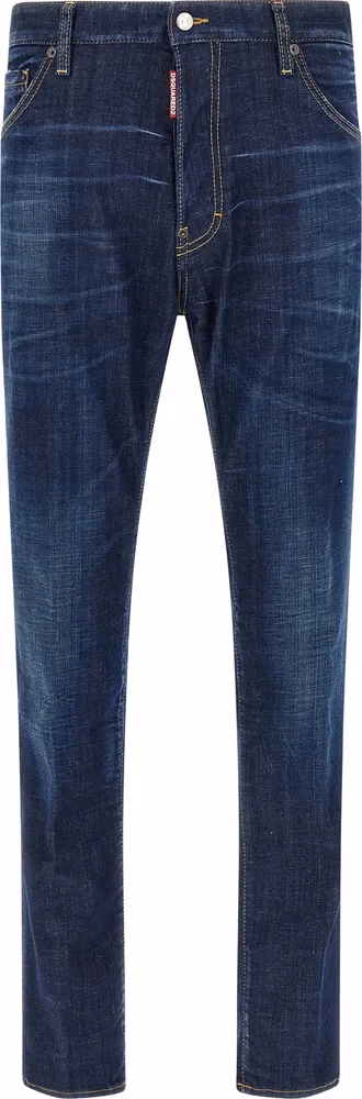 Dsquared² Blue Cotton Straight-Leg Jeans
