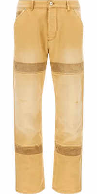 Beige Cotton Casual Pants