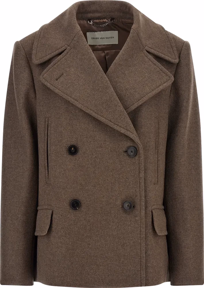 Dries Van Noten Brown Wool Coat
