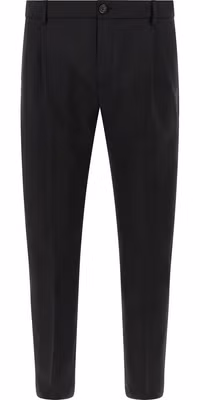 Black Virgin Wool Cropped Pants