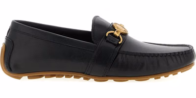 Black Leather Slip-On Loafers
