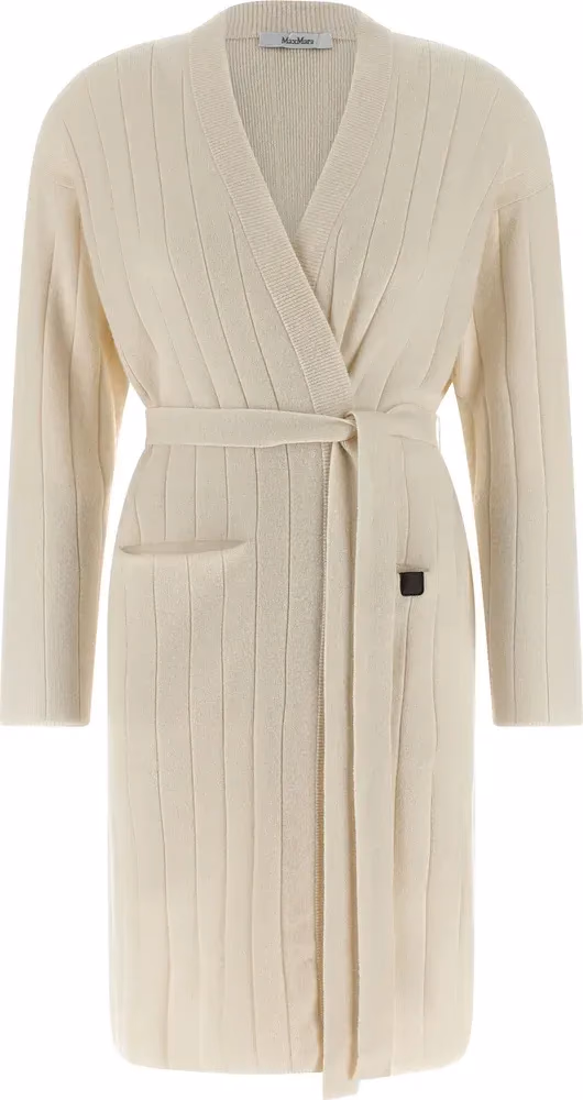 Max Mara White Cashmere Cardigan