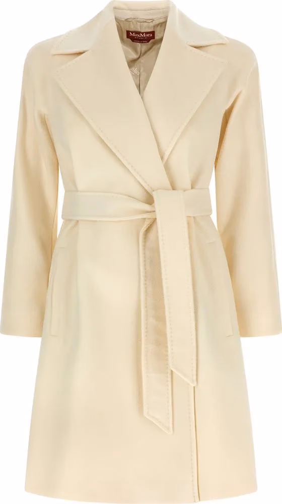 Max Mara White Virgin Wool Coat