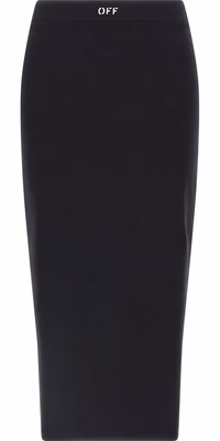 Black Polyamide Midi Skirt