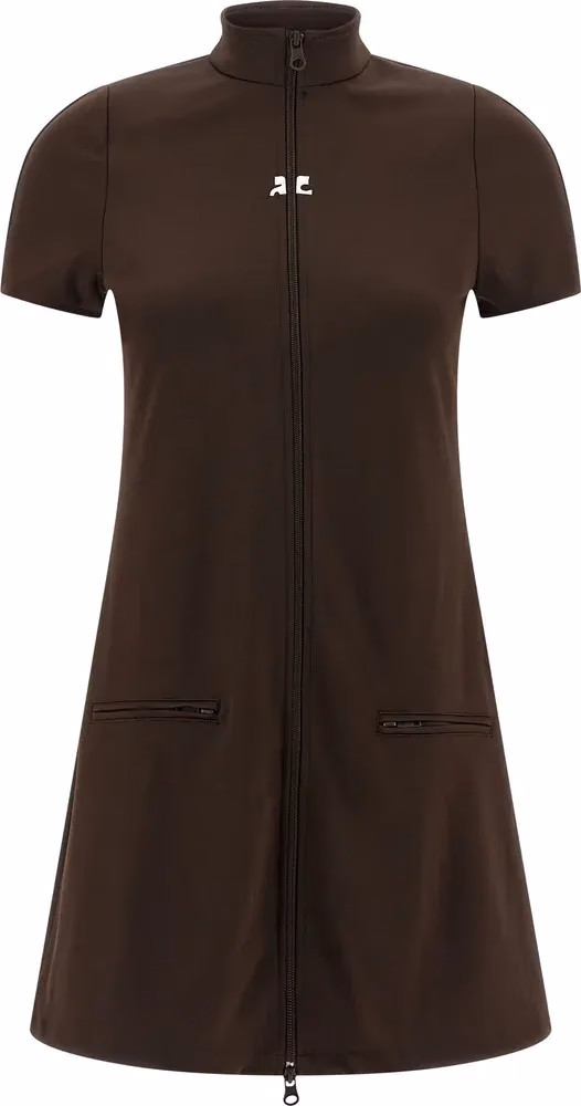 Courrèges Brown Polyester Short Dress