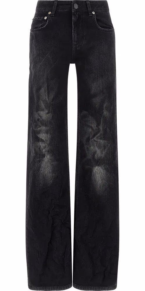 Balenciaga Black Cotton Flared Jeans