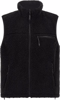 Black Polyester Sleeveless Jacket