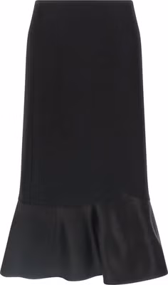 Black Virgin Wool Midi Skirt