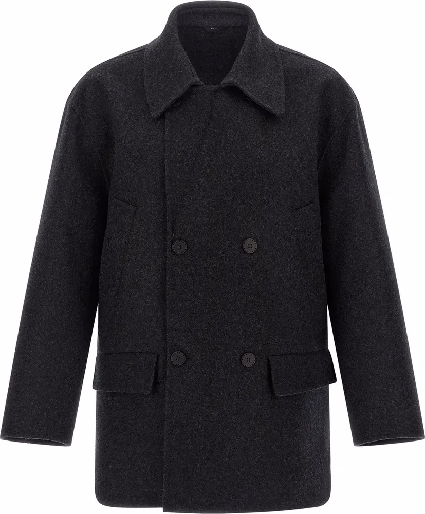 Fendi Gray Virgin Wool Coat