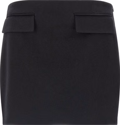 Black Virgin Wool Long Skirt