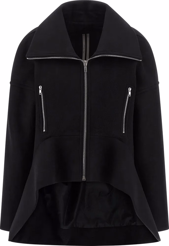 Rick Owens Black Virgin Wool Coat