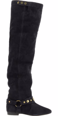Black Calfskin Over The Knee