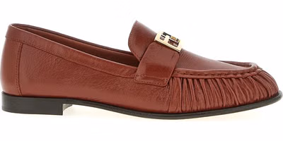 Brown Lamb Leather Slip-On Loafers