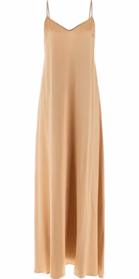 Beige Viscose Long Dress