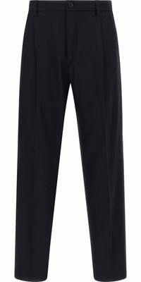 Blue Wool Casual Pants