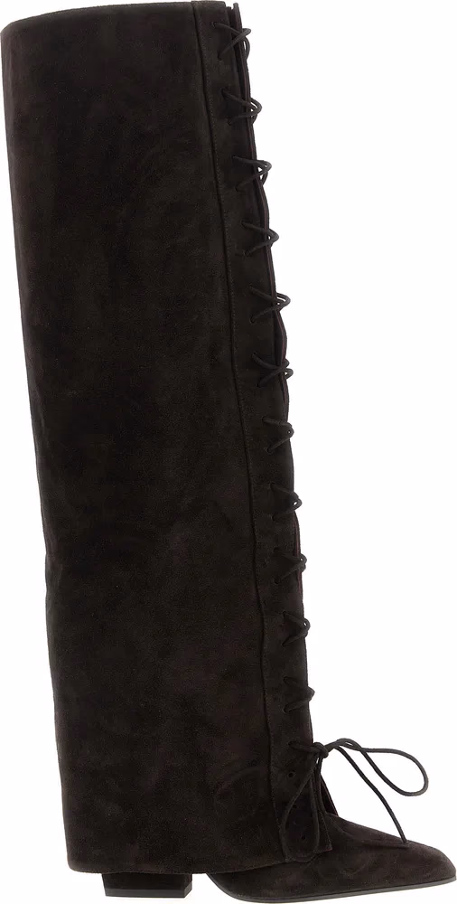 Paris Texas Brown Calfskin Over The Knee