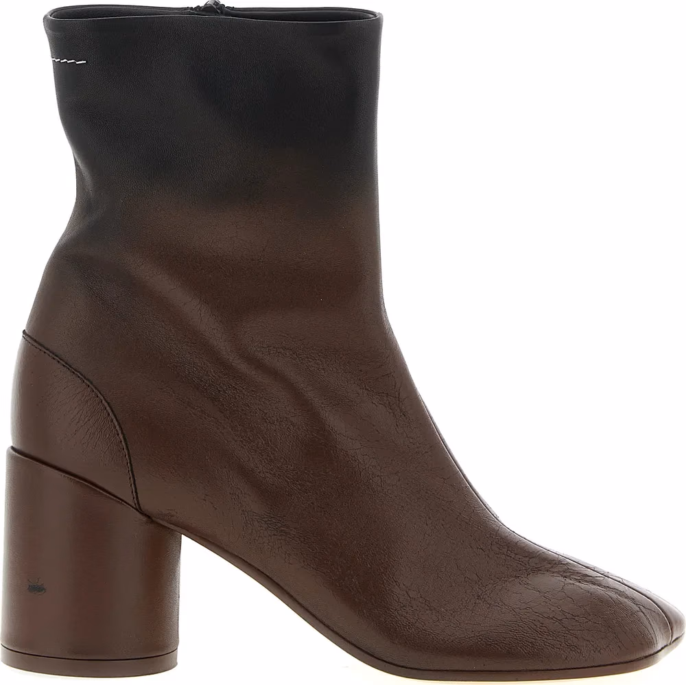 MM6 Maison Margiela Brown Lambskin Ankle Boots