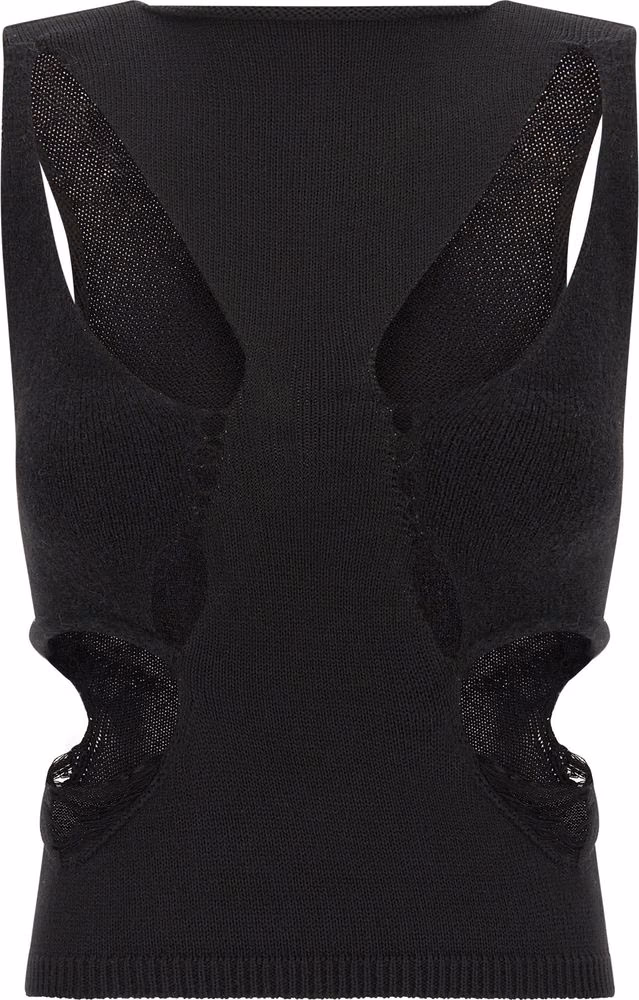 Rick Owens Black Wool Tank Tops
