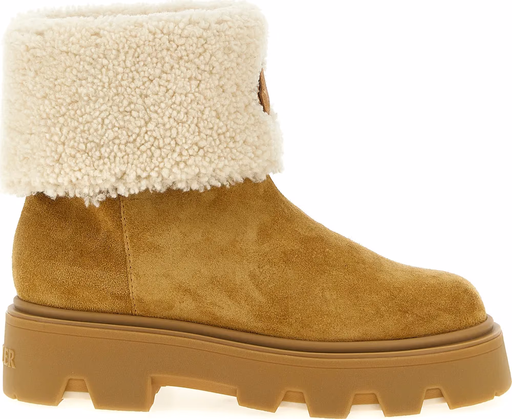 Moncler Beige Calfskin Ankle Boots