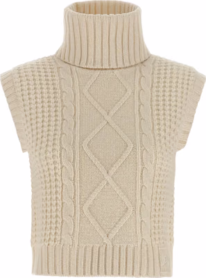White Merino Wool Sleeveless Jacket
