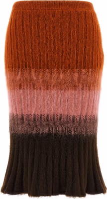 Multicolor Wool Midi Skirt