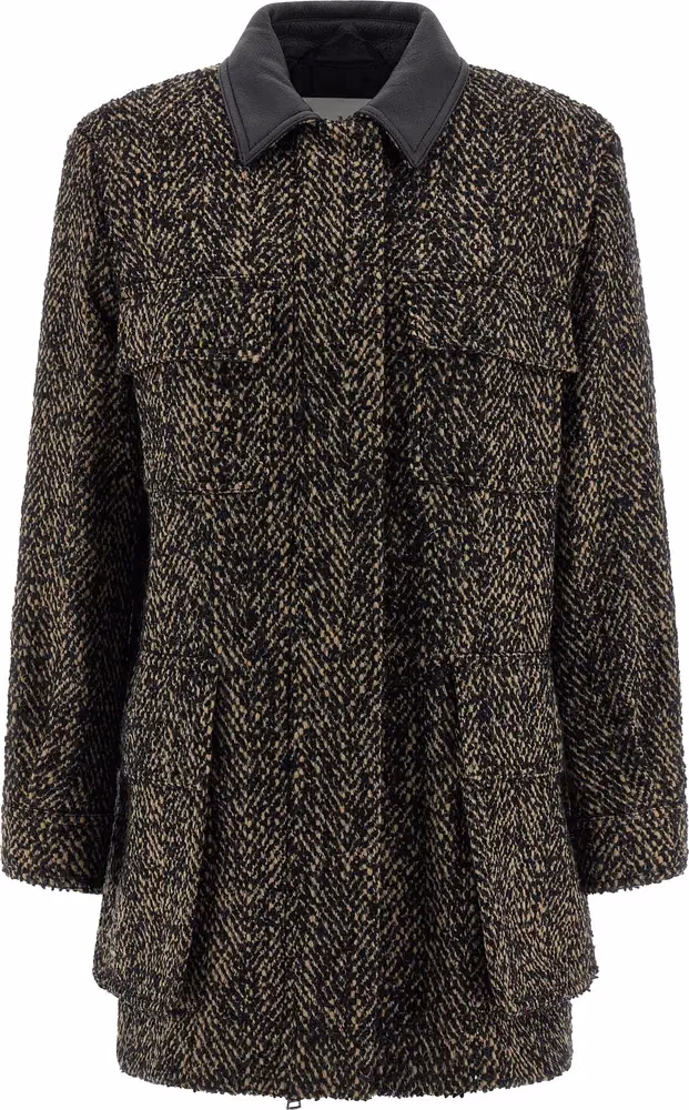 Max Mara Multicolor Virgin Wool Shell Jacket