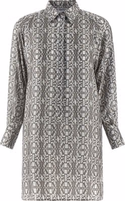 Gray Silk Short Dress