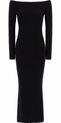 Black Wool Long Dress