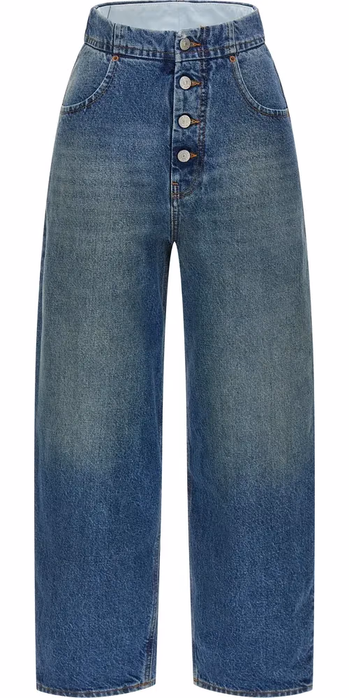MM6 Maison Margiela Blue Cotton Straight-Leg Jeans