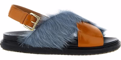 Multicolor Lamb Leather Flat Sandals