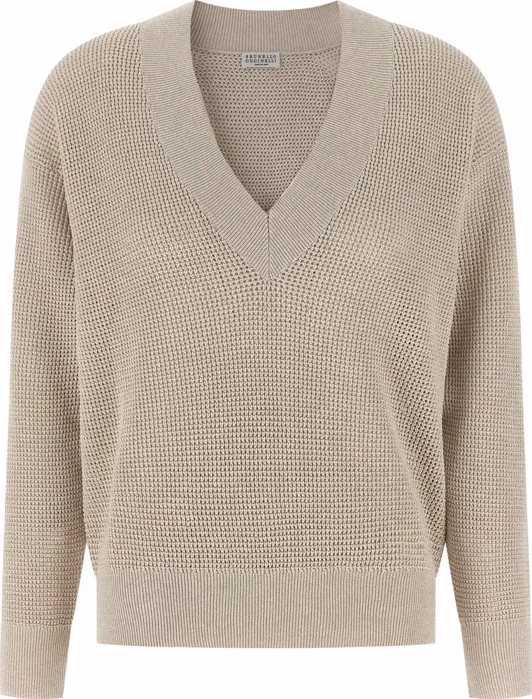 Brunello Cucinelli Beige Cotton Cardigan